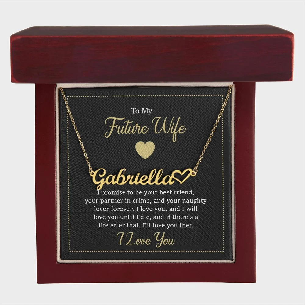 I Promise to Be Your Best Friend Personalized Gold Tone Heart Name Necklace C